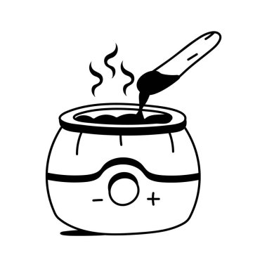 Balmumu ısıtıcısı simgesi, kuaför ve kaplıca için mükemmel.