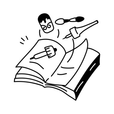 Güzellik eğitimi materyallerinin simgesi, güzellik salonu ve eğitim görselleri için uygun