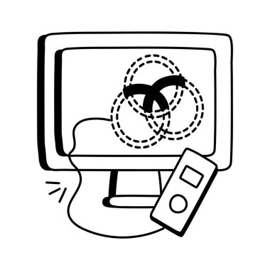 Dijital şekil aracının simgesi, tasarım projeleri için mükemmel