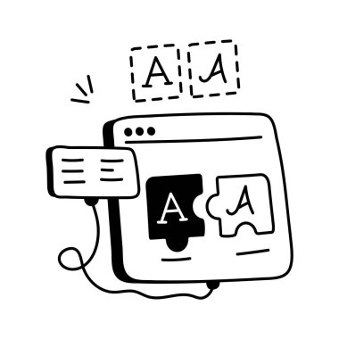 Tipografiyi temsil eden simge, yazı tipi tasarımı ve metin düzeni görevleri için mükemmel