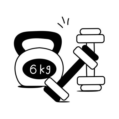 Dambıl ve dambıl fiziksel sağlık ve spor rutinini simgeliyor.