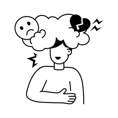 Fırtına bulutları olan insanlar duygusal farkındalığı ve yansımayı sembolize eder.