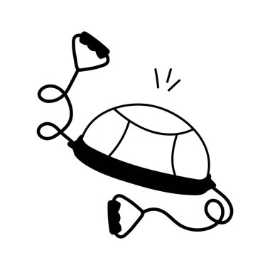 Üzerinde direnç bantları olan mavi bir Bosu topunun simgesi.