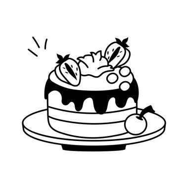 Tatlı aşıkları için meyveli kremalı pasta.