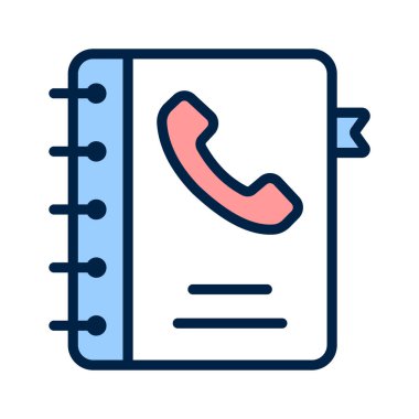 Kişi deposunu ve iletişimi temsil eden telefon rehberi simgesi