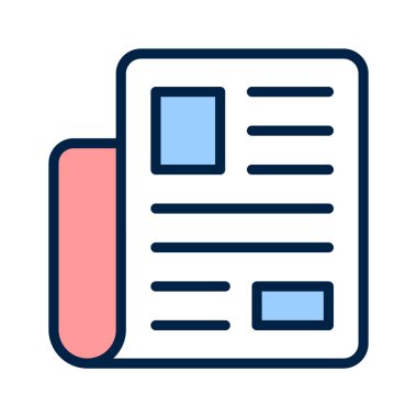 Haber, güncelleme ve basılı iletişimi temsil eden gazete simgesi