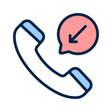 Telefonlar aracılığıyla gerçek zamanlı iletişimi temsil eden gelen arama simgesi