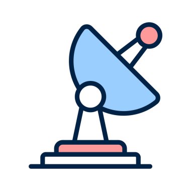 Küresel iletişimi sembolize eden uydu yer istasyonu simgesi