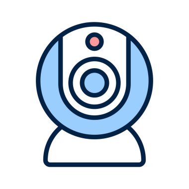 Web kamerası simgesi canlı video yayınını ve çevrimiçi iletişimi temsil ediyor