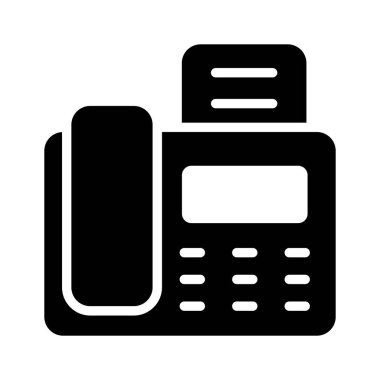 Geleneksel belge iletimi ve iletişimini temsil eden faks makinesi simgesi