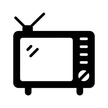 Yayın, medya ve görsel iletişimi temsil eden televizyon simgesi