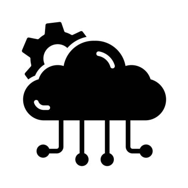 Çevrimiçi verileri ve küresel iletişimi sembolize eden bulut hesaplama simgesi