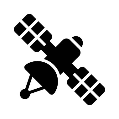 Uzay tabanlı küresel iletişim ağlarını sembolize eden uydu simgesi