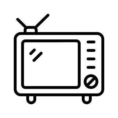 Yayın, medya ve görsel iletişimi temsil eden televizyon simgesi