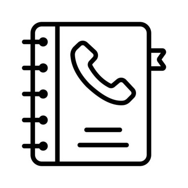 Kişi deposunu ve iletişimi temsil eden telefon rehberi simgesi
