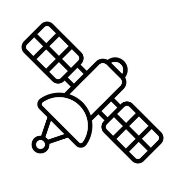 Uzay tabanlı küresel iletişim ağlarını sembolize eden uydu simgesi