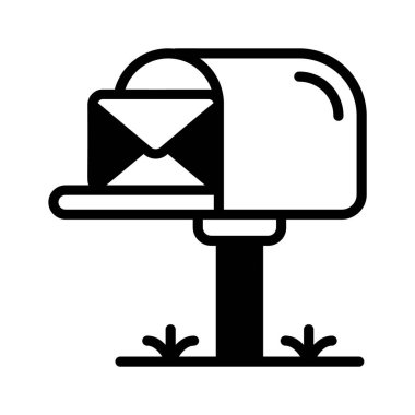 Fiziksel veya dijital yazışma almak için bir posta kutusu simgesi