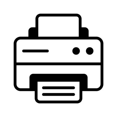 Yazıcı simgesi yazdırılmış iletişim ve belge işlemesini temsil ediyor