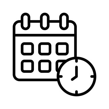 Tarih ve saat ayarlarını temsil eden takvim ve saat simgesi