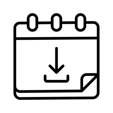 Zamanlamaları almak için indirme oku olan bir takvim simgesi