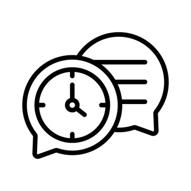 Zamanlanmış sohbetleri gösteren bir saat ile konuşma balonu