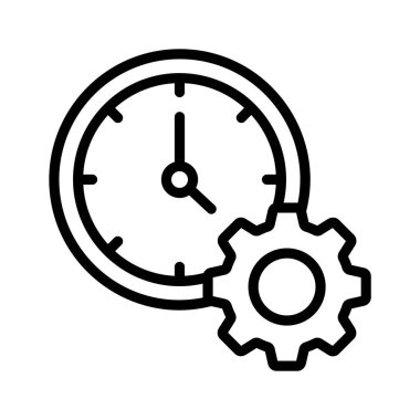 Dişli ve saat simgesi etkin zaman kullanımını simgeliyor