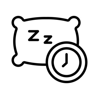 Yastık ve saat simgesi yatma zamanını gösterir