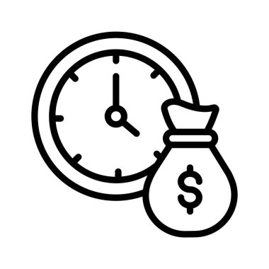 Saat ve dolar işareti zamanın değerini simgeliyor.