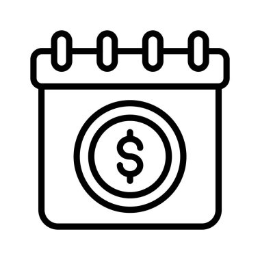 Bu, merkezinde dolar işareti olan basit bir takvim simgesi.