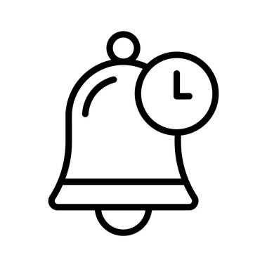 Üzerinde küçük bir saat sembolü olan bir uyarı çanı simgesi simgesi
