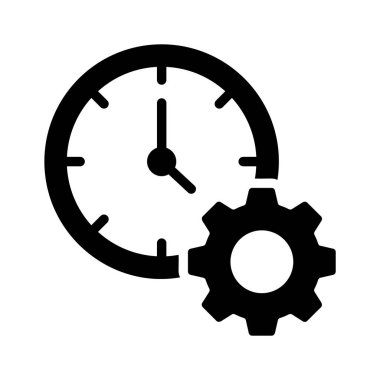 Dişli ve saat simgesi etkin zaman kullanımını simgeliyor