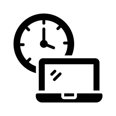 Çalışma saatinin dizüstü konsept simgesine sahip saat