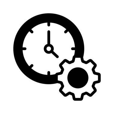 Dişli ve saat simgesi etkin zaman kullanımını simgeliyor