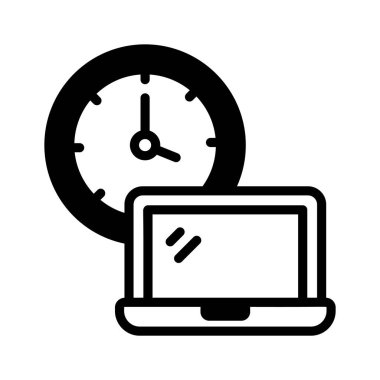 Çalışma saatinin dizüstü konsept simgesine sahip saat