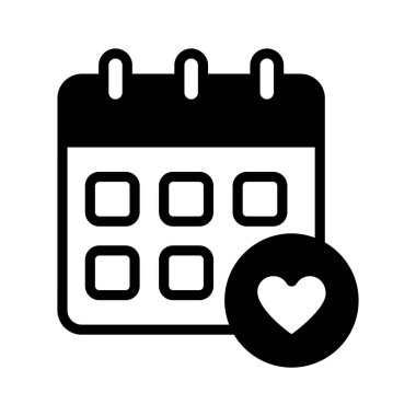 Sevilen bir takvimi gösteren kalp sembollü bir takvim
