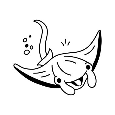 Okyanus sularında süzülen zarif bir manta vatozu.