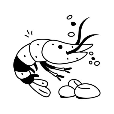 Bu yaratıcı karides ikonunu modern tarzda kavra.