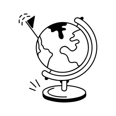 Modern tarzda coğrafya simgesinin görsel olarak mükemmel ico 'su