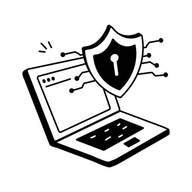 Çevrimiçi güvenlik, koruma ve veri güvenlik araçlarını temsil eden simge