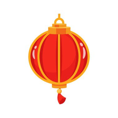 Geleneksel Çin feneri vektör tasarımı, şenlik ve şansı simgeliyor.