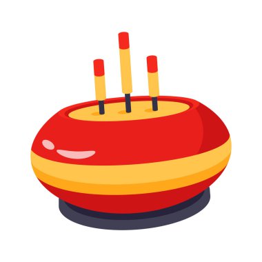 Çubuk vektör tasarımlı geleneksel Çince tütsü tutucusu