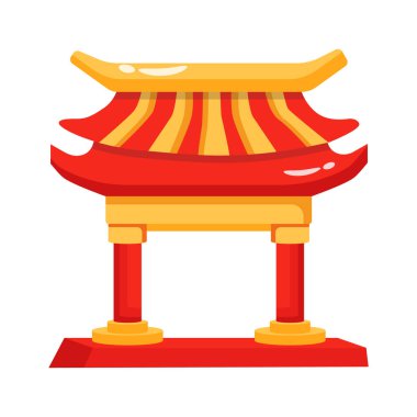 Çin tapınağı, tarihi kule binası, Çin tapınağı, modern tarzdaki muhteşem pagoda ikonu.