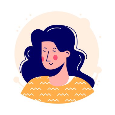 Bu muhteşem kadın portresi simgesini moda düz stil yakalayın