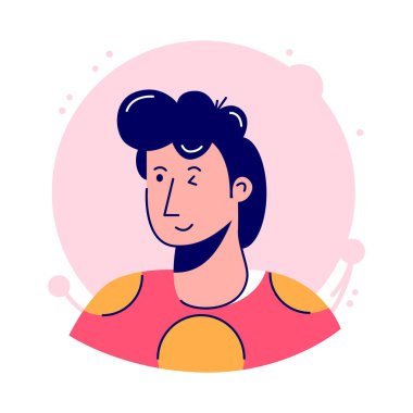 Göz Kırpan Dost Canlısı Erkek Karakter Portresi