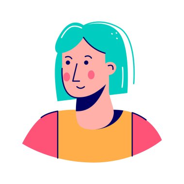 Moda tasarım tarzında kadın avatarının görsel olarak mükemmel simgesi