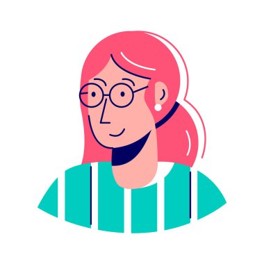 Bu muhteşem kadın portresi simgesini moda düz stil yakalayın