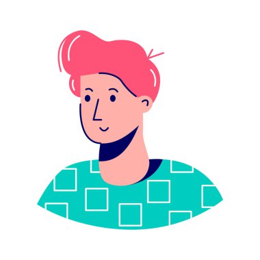 Modern tarzda genç bir adamın Avatar 'ı, sosyal medya için mükemmel..