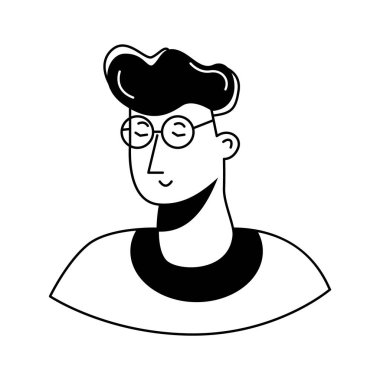 Modern tarzda eşsiz bir genç adam simgesi.