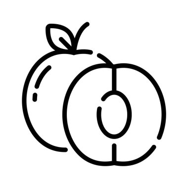 Bu yaratıcı ve mükemmel erik meyvesi ikonunu premium kullanım vektörü için hazırlayın.