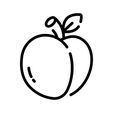 Şeftali vektör tasarımı modern tarzda, sağlıklı gıda